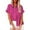Hot Pink, variant on Amidoa Womens Cotton Linen Button Down Shirts Casual Short Sleeve Loose Fit Collared Linen Work Blouse Tops with Pocket
