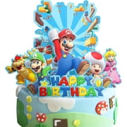 7 PCS Mario Birthday Party Supplies, Cake Decorations for Birthday Party Decorations Theme Birthday Party Supplies