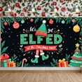 thumbnail image 5 of Elf Theme Christmas Banner Festive Style Party Banner Colorful Decoration Holiday ELFED Banner for Christmas Party Holiday Celebration Indoor Decoration, 5 of 9