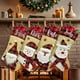 thumbnail image 1 of wonima02 Personalized Christmas Stockings, 18Inch Large Family Christmas Stocking Custom Names, Burlap Plaid Embroidered Xmas Stockings Family Decoration for Fireplace Hanging Ornament Gifts, 1 of 1