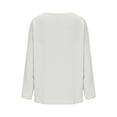 thumbnail image 4 of VgaVtl Long Sleeve T-Shirt Women Fall Winter Tops for Women Solid Color Workout Casual White Pocket Loose Shirts,M, 4 of 6