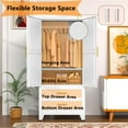 thumbnail image 6 of Modern Armoire Wardrobe Closet, 71" Armoire with 2 Doors & 2 Drawers, Metal Storage Cabinet with Drawers and Hanging Rod, Metal Closet Organizers for Home, Office,Gym(White), 6 of 7