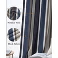 thumbnail image 6 of Colored Stripes Blackout Curtains for Bedroom, Thermal Insulated Drapes, Blue Black White Brown Abstract Lines Black Out Curtains 63 Inch Long Room Darkening Kitchen Curtains 42"x63" 2 Panels, 6 of 8