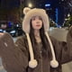 thumbnail image 5 of Gorro de felpa para mujer, para ciclismo de invierno, a prueba de viento, lindo oso, grueso, cálido, combinable, con aspecto de cara, pequeño gorro de punto con protección para las orejas, 5 of 5
