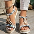 thumbnail image 2 of IUJSOY Bohemian Sandals for Women 2025 Braided Open Toe Espadrilles Casual Slingack Wedges Heels, 2 of 9