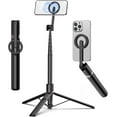 thumbnail image 1 of Trípode de palo de selfie magnético de 68" con soporte magnético fuerte de aluminio para , soporte de trípode para teléfono de viaje giratorio 360° con anillo de metal y  remoto, 1 of 9