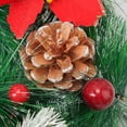 thumbnail image 5 of Gustave 12.6in Artificial Christmas Wreath Hanging Pine Needle Wreath with Pine Cone, Red Berry and Poinsettia Ornament for Front Door Holiday Xmas Decor, 5 of 8
