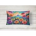 thumbnail image 3 of Carolines Treasures DAC1465PW1216 16 x 12 in. Unisex Zinnias in Color Fabric Decorative Pillow, 3 of 4