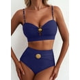 thumbnail image 5 of SHEWIN Womens Swimsuits Bathing Suits 2 Piece Bikini Sets High Waisted Cut Out Modest Swimsuit Full Coverage Beach Outfits Navy Blue XL, 5 of 11