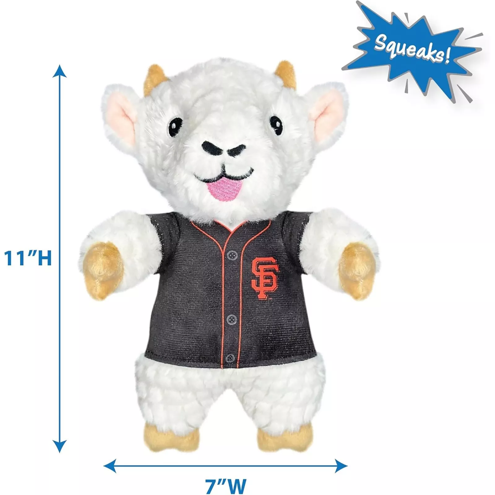 Pets First MLB Goat Plush Toy for Dogs & Cats Squeaky Dog Toy with Squeaker