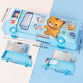 thumbnail image 3 of Interactive Bus Pencil Case with Rolling Wheels(ages 6-12), Cartoon Large Capacity Pencil Box with Sharpener, Best for Birthday Gifts(Blue), 3 of 6