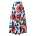 thumbnail image 5 of Jamsmile Women Skirts Summer Bohemian Floral Print Skirts High Waist Party Beach Holiday Long Maxi Skirts With Pockets, 5 of 5