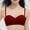 Wine, variant on HOMBOM Bras for Women Everyday Soft Cup Lightly Lined Balconette Brassiere Lifting Wireless Beige Spaghetti Straps Bras 32A