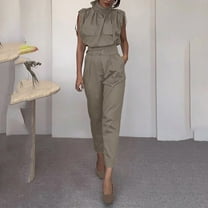 Wensltd Two Piece Sets for Women Summer Vacation Outfits Sleeveless Tops Lounge Matching Clothes