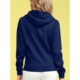 thumbnail image 4 of Made by Johnny Women's Active Fleece Zip Up Hoodie Sweater Jacket L NAVY, 4 of 6