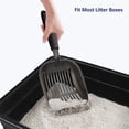 thumbnail image 2 of Cat Litter Scoop, Aluminum Alloy Sifter, Kitty Metal Scooper, Deep Shovel, Long Handle, Poop Sifting, Kitten Pooper Lifter, Durable, Heavy Duty, for Litter Box Black, 2 of 6