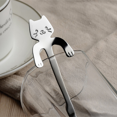 thumbnail image 2 of 1pc, Stainless Steel Coffee Spoon Lovely Cute Cat Shape Teaspoon Dessert Snack Scoop Ice Cream Mini Spoons Tableware Kitchen Tools, Aesthetic Room Decor, Festival Decoration, Party Decor, Party Packs,, 2 of 4