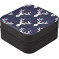 thumbnail image 6 of GZHJMY PU Leather Jewelry Box, Travel Portable Jewelry Case for Ring, Pendant, Earring, Bracelet Organizer Storage Holder Boxes, Antler for Necklace Bracelet Earrings Rings, 6 of 7