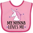 thumbnail image 3 of Inktastic My Nonna Loves Me Unicorn Girls Baby Bib, 3 of 4