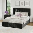 thumbnail image 1 of King Bed with Storage Drawers & Adjustable Headboard, Linen Quilted Upholstered Platform Frame, Sturdy Wood Slat Support, No Box Spring Needed, 1 of 7