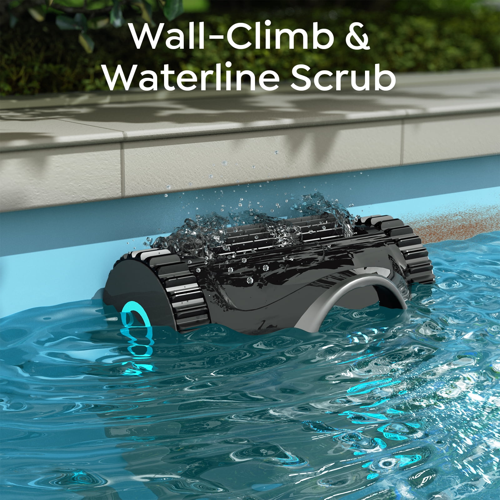 (2026 new)Talosbo C1 Cordless Robotic Pool Vacuum Cleaner with Wall &Waterline Cleaning, for Inground Pools Up to 1615 sq.ft, 180 Min,Dual Filtration, Smart Navigation, App Support