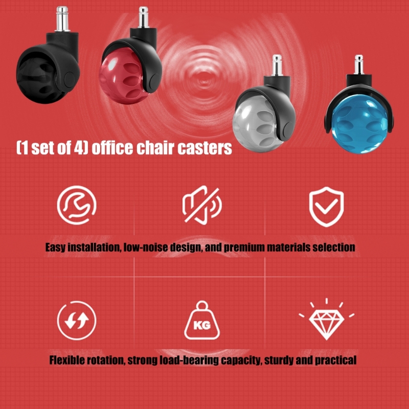 Office Chair Wheel Caster Replacement 360 Degree Chair Castors Replacement Roller Furniture Swivels Rollers Enduring