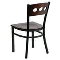 thumbnail image 4 of Emma + Oliver Black 3 Circle Back Metal Dining Chair - Walnut Wood Back & Seat, 4 of 7