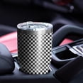 thumbnail image 4 of 30oz Black White Small Checkered Pattern Tumblers Stainless Steel Tumbler with Lid and Straw,Vacuum Insulated Double Wall Travel Tumbler Cups Mug with Cleaning Brush for Coffee,Tea, 4 of 7
