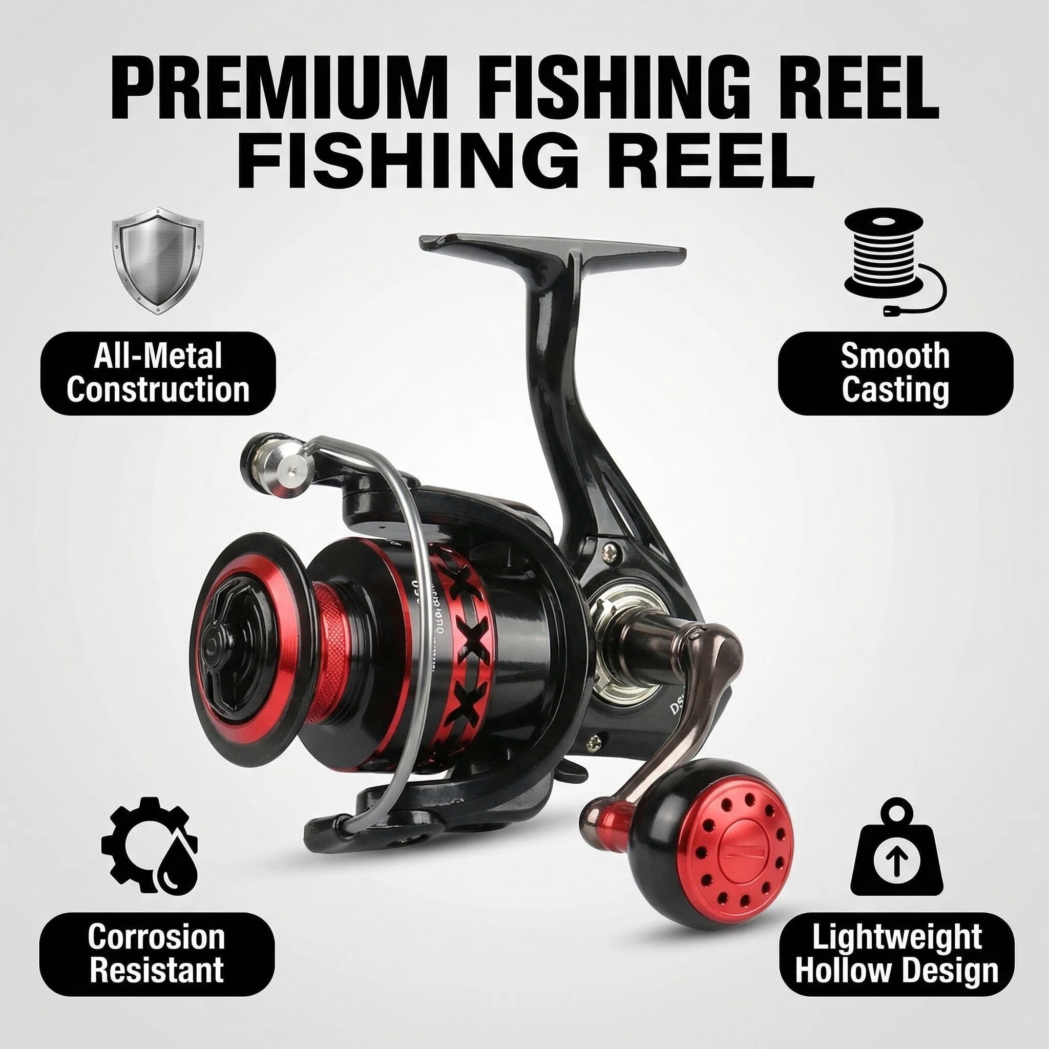 Speed Fishing Reels,Spinning Fishing Reels Drag Reels,Lightweight Metal Fishing Reel,for Lakes Rivers Rock Fishing Ocean Beach Fishing