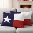 thumbnail image 6 of Pack of 2 Outdoor Pillow Covers,Waterproof Blue Red White Texas Flag with Star,Throw Pillow Covers,Minimalistic Geometric Stripe Pillowcases Cushion Covers Couch Pillow Sham Protector 20x12 Inch, 6 of 8