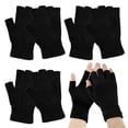 thumbnail image 1 of Guantes sin dedos BEVTEE de invierno tejidos, 4 pares, negros, 1 of 8