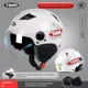 thumbnail image 3 of Casco de motocicleta YEMA de medio casco para bicicleta eléctrica/motocicleta con doble lente y parasol, casco de seguridad para calidez invernal y protección auditiva, 3 of 5