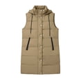 thumbnail image 7 of Jovrlynd Puffer Vest Women Hooded Zipper Button Long Quilted Vest Winter Coats with Pockets, S-2XL, 7 of 7