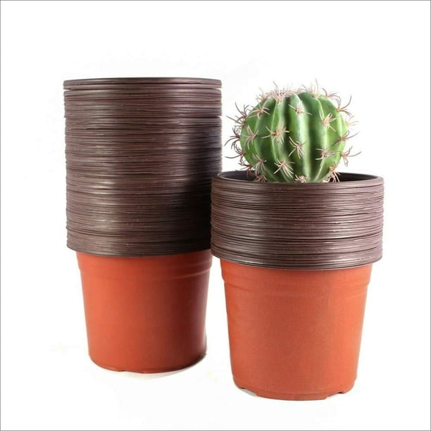YIKUSH 6 Inch 100 Pack Plastic Nursery Pots for Seeding Flower Planter 6 Inch 100pack 6 Inch 