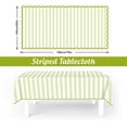 thumbnail image 5 of Scalloped Edge Green Striped Tablecloth Waterproof Fabric Tablecloth Rectangle Table Cover for Home Kitchen Table Decoration, 55 x 70 Inch, 5 of 14