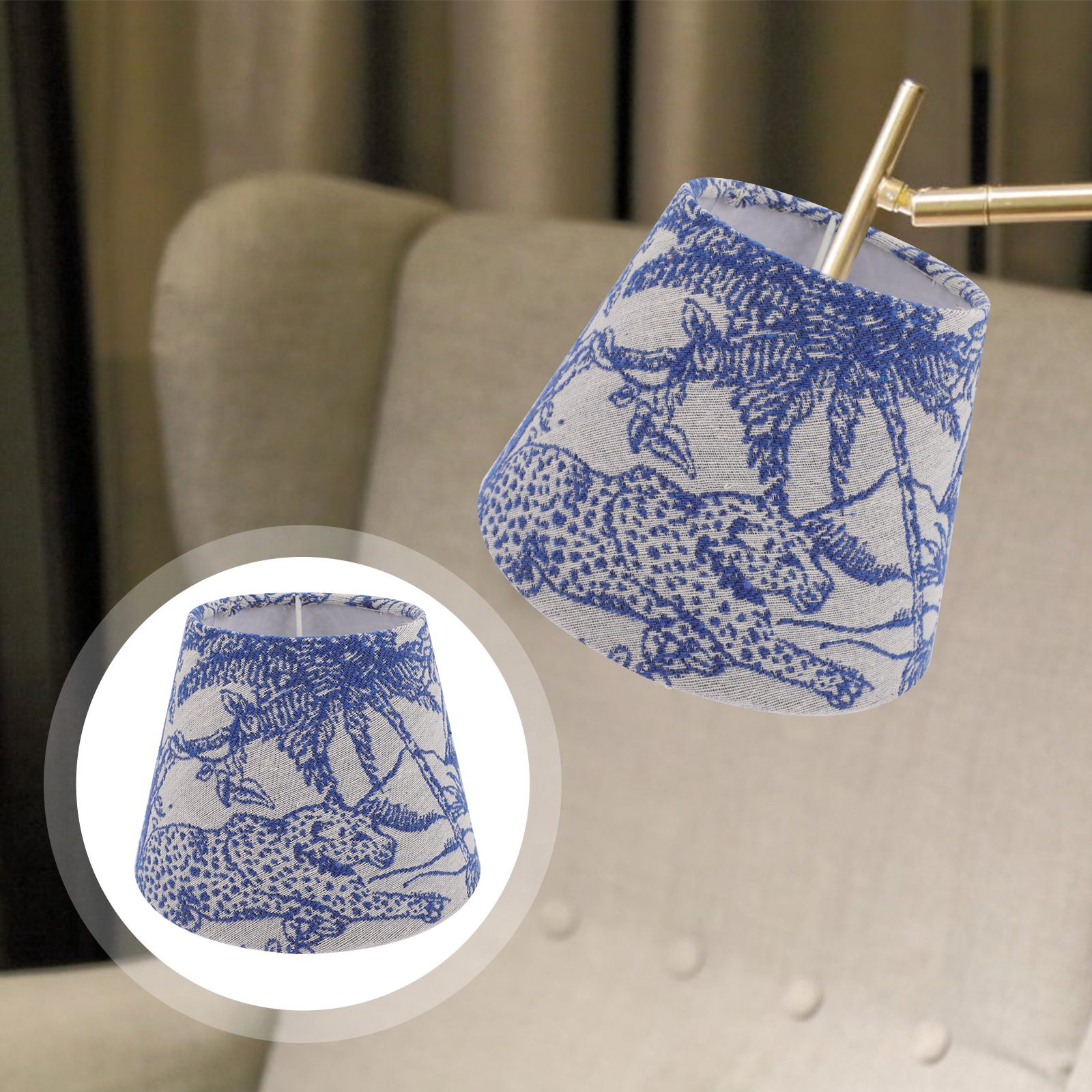 Abat-jour En Tissu Brodé Motif Tropical | Pour Lampe De Table E27/E14 | 17x17x13 Cm | Décoration Lumineuse Romantique