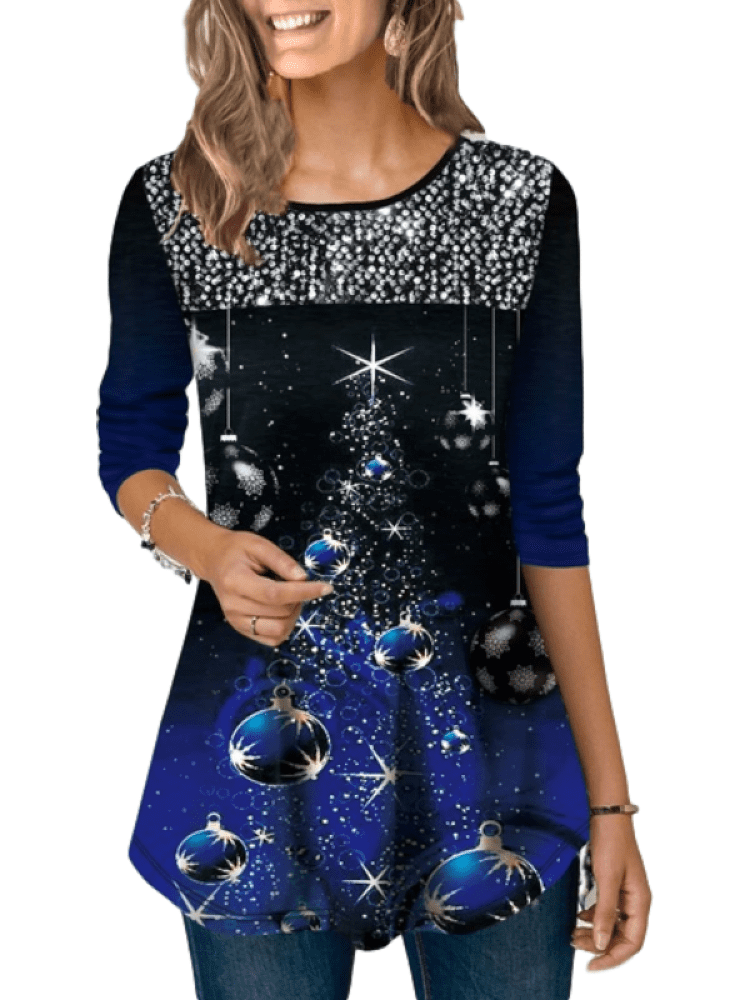 plus size long sleeve sequin top