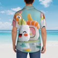 thumbnail image 4 of Fotbe Kawaii Sushi Characters Delight Camisa Hawaiana para Hombre Unisex – Camisa Casual de Verano con Botones de Manga Corta de Algodón y Lino,Large, 4 of 7
