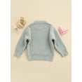 thumbnail image 4 of Kmbangi Unisex Kids Fall Sweater Solid Color O-Neck Long Sleeve Knitted Tops, 4 of 9