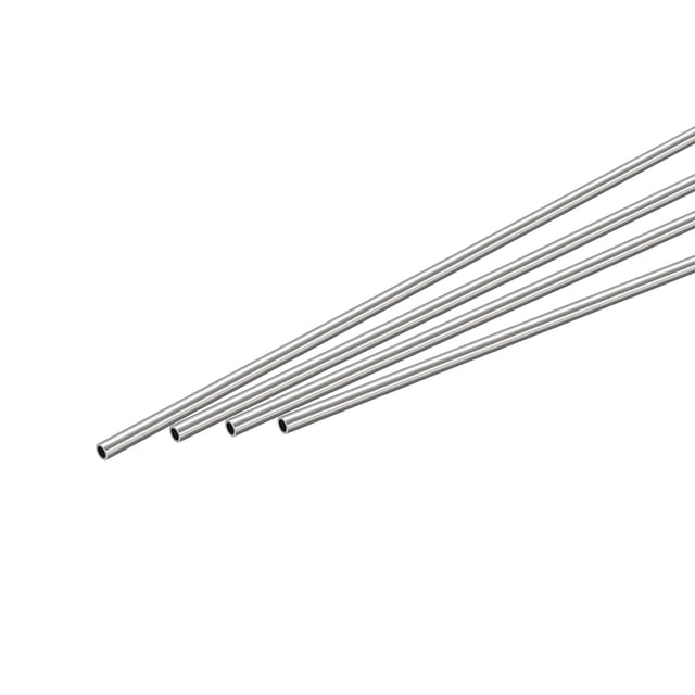 304 Inoxidable Acero Redondo Tubo 2mm OD 0.3mm Pared Grosor 300mm Longitud 4uds
