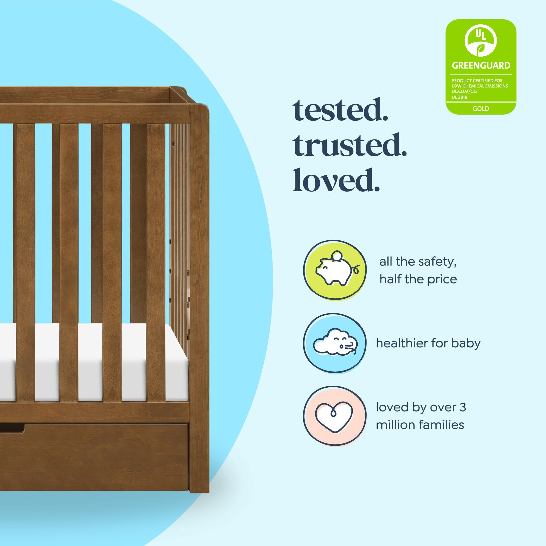 Carter's Colby 4-in-1 Convertible Mini Crib with Trundle