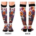 thumbnail image 4 of FORMRS Womens Knee High Socks Casual Long Thick Travel Daily Wear, 1 Pair, Purple Flowers, 4 of 6