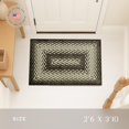 thumbnail image 2 of Maples Rugs Marion Bohemian Braided-Style Print Area Rug – Made in USA – Washable, Non-Slip Low-Profile Small Indoor Rug for Entryway & Kitchen, 46" x 30", Black, 2 of 5