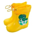 thumbnail image 7 of Hpapadks Kids Rain Boots Cute Cartoon Non Slip Lightweight Water Shoes With Adjustable Drawstring Wide Calf Waterproof Yellow 4.5-5 Y, 7 of 7