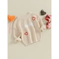 thumbnail image 4 of Musuos Infant Baby Valentine´s Day Sweater, 3 6 9 12 18M Letter Heart Pattern Long Sleeve Round Neck Knitwear, 4 of 10