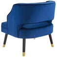 thumbnail image 4 of Contemporary Modern Urban Designer Living Room Lounge Club Lobby Accent Side Chair Armchair, Velvet Fabric, Navy Blue, 4 of 7