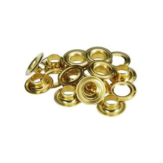 Uxcell 10.5 x 6 x 7mm Alloy Grommets Eyelets with Washers Brass Tone 100 Set
