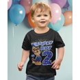 thumbnail image 3 of Tstars Nickelodeon Paw Patrol Chase Boys 2nd Birthday T-Shirt - Toddler Size - 2T, Black, 3 of 6
