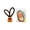 Orange, variant on DIY Easter Button Rabbit 10x7x3cm Craft Kit for Hanging Ornament Table Shelf Fireplace Door Decor Gift