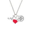 thumbnail image 2 of Delight Jewelry Silvertone Small Gelato Script Initial - A - Red Heart Nurse Strong Zoe Necklace, 2 of 4